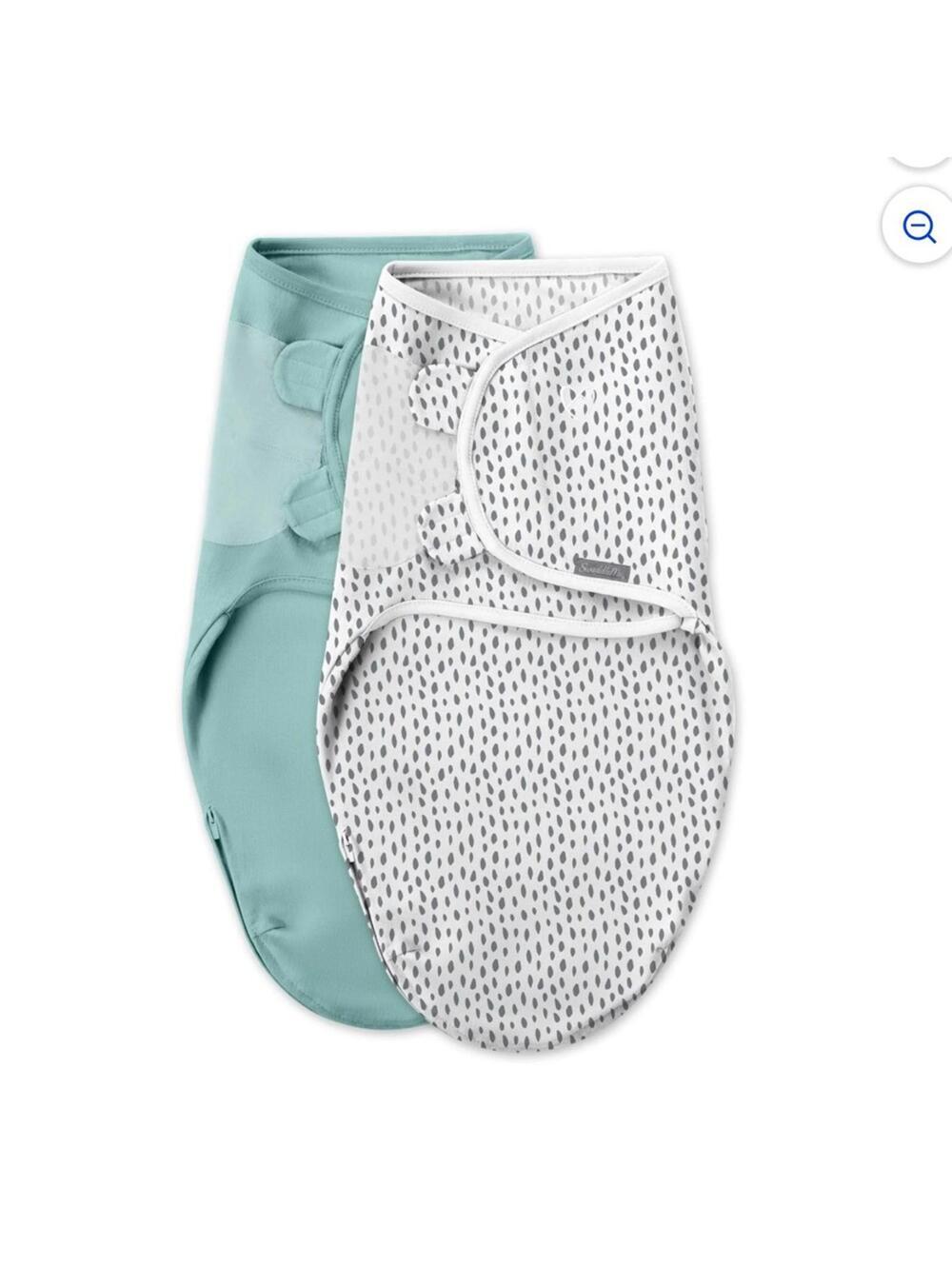 2-Pack Baby Swaddle Sack Set - Mint & White Dot - Picture 4 of 4